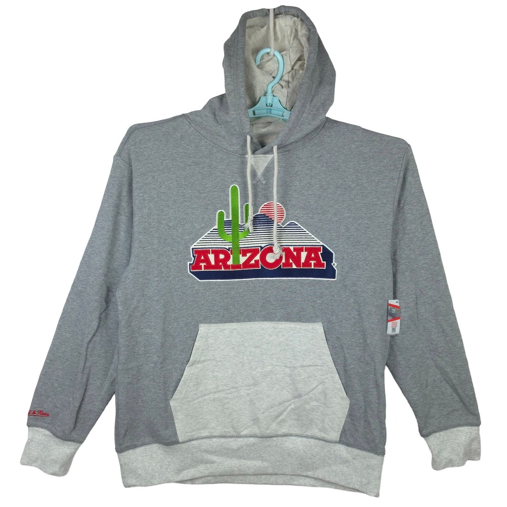 Arizona Wildcats Mitchell & Ness NCAA Large Hoodie Embroidery Logo Gray NWT